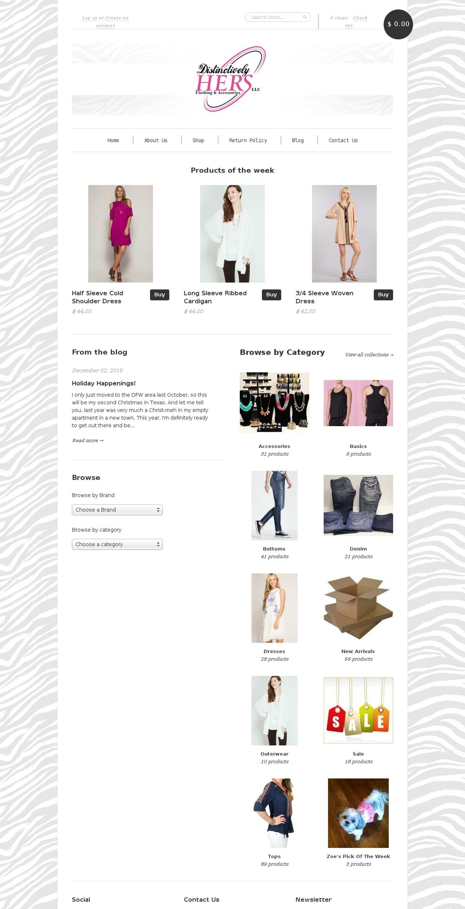 momentum Shopify theme site example distinctivelyhers.com