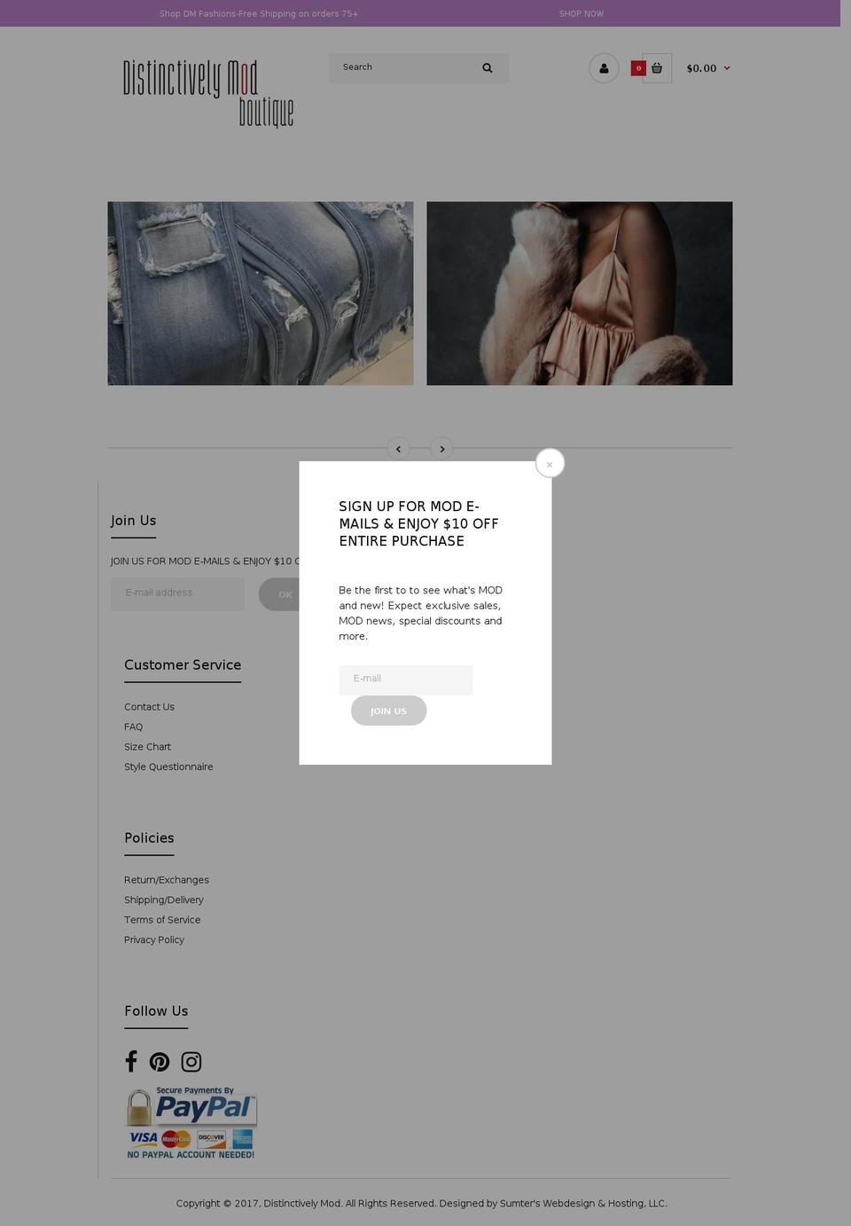 fastor-default Shopify theme site example distinctivelymod.com