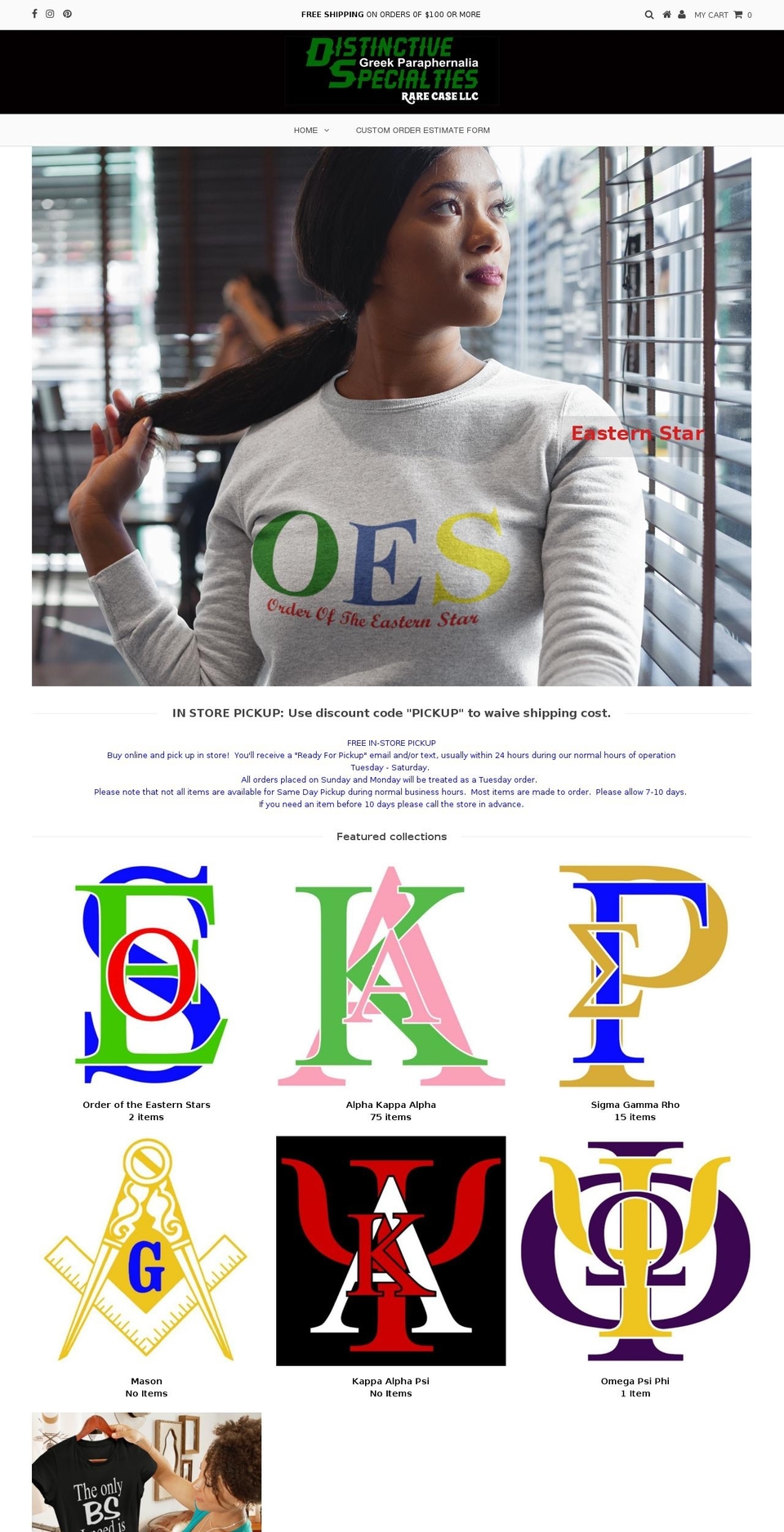 distinctivespecialties.com shopify website screenshot