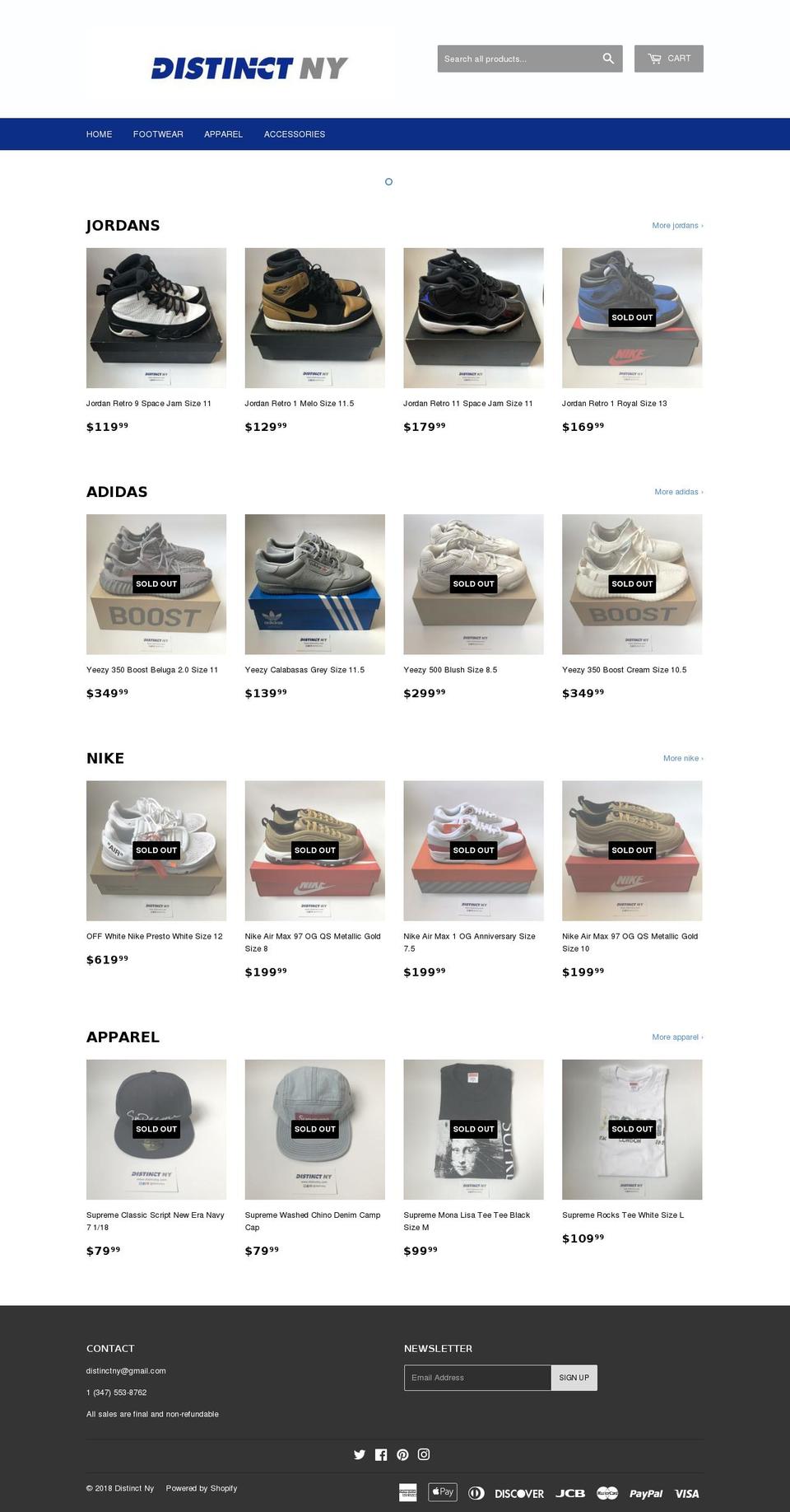 distinctny.com shopify website screenshot