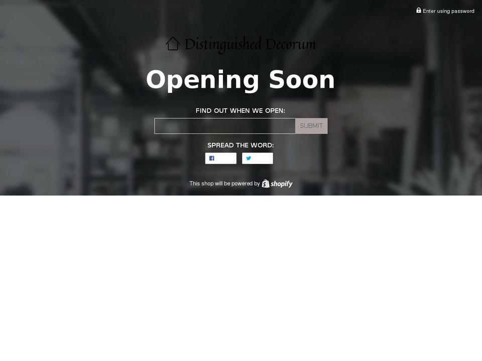 distinguisheddecorum.com shopify website screenshot