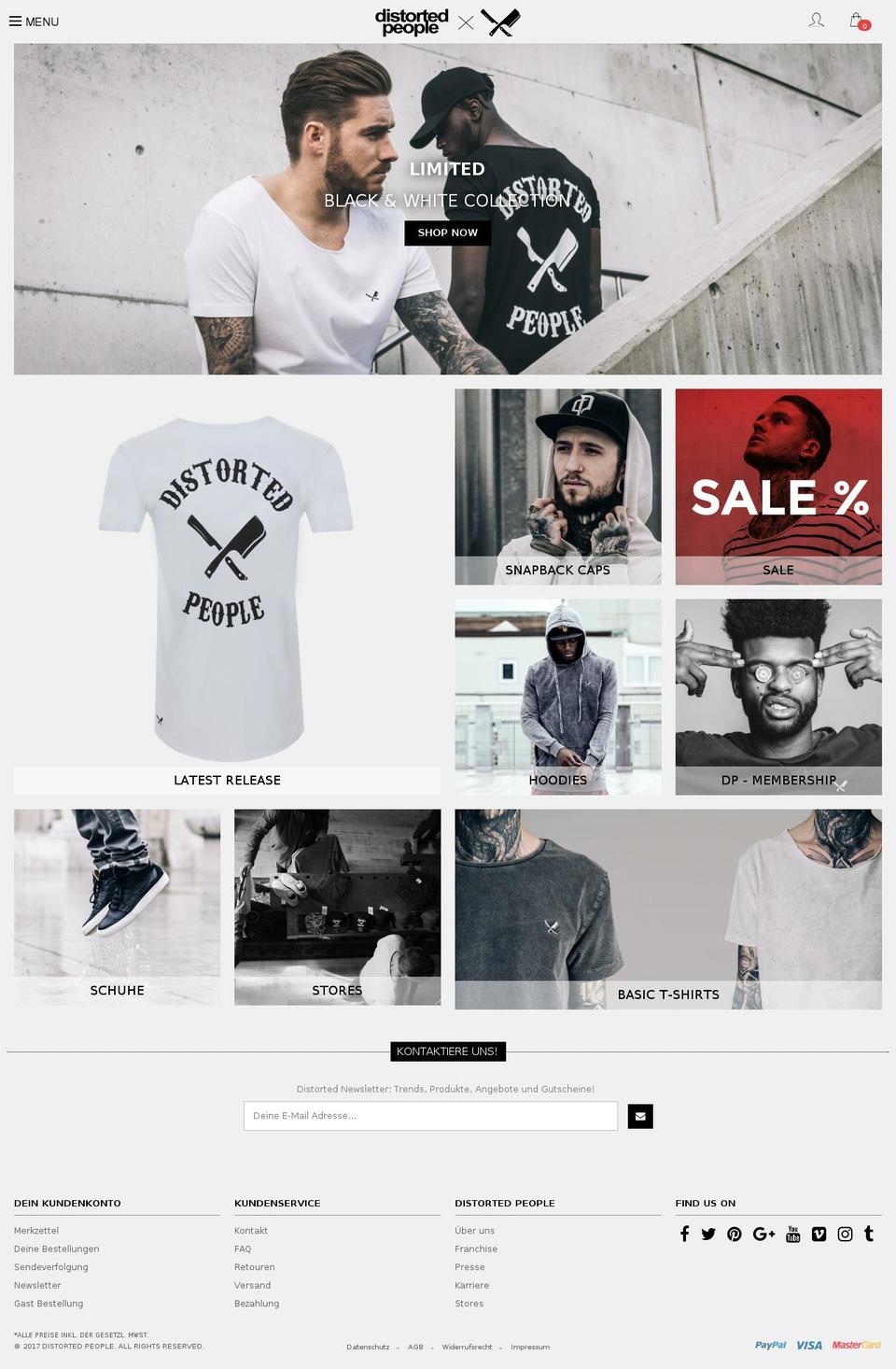 distortedpeople.eu shopify website screenshot