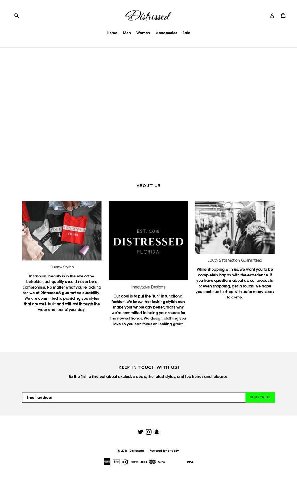 distressedflorida.com — Shopify storefront screenshot