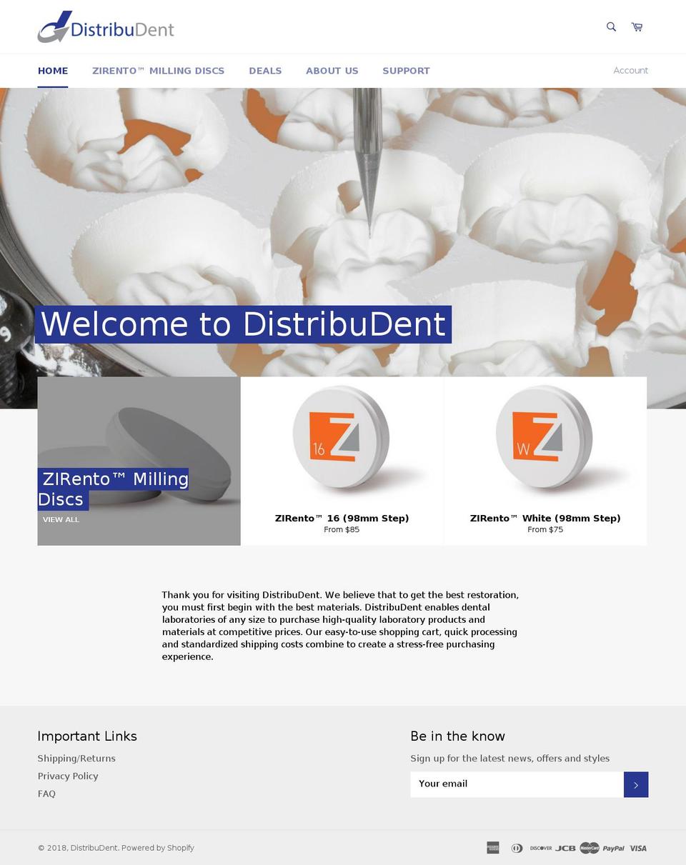 distribudent.com shopify website screenshot