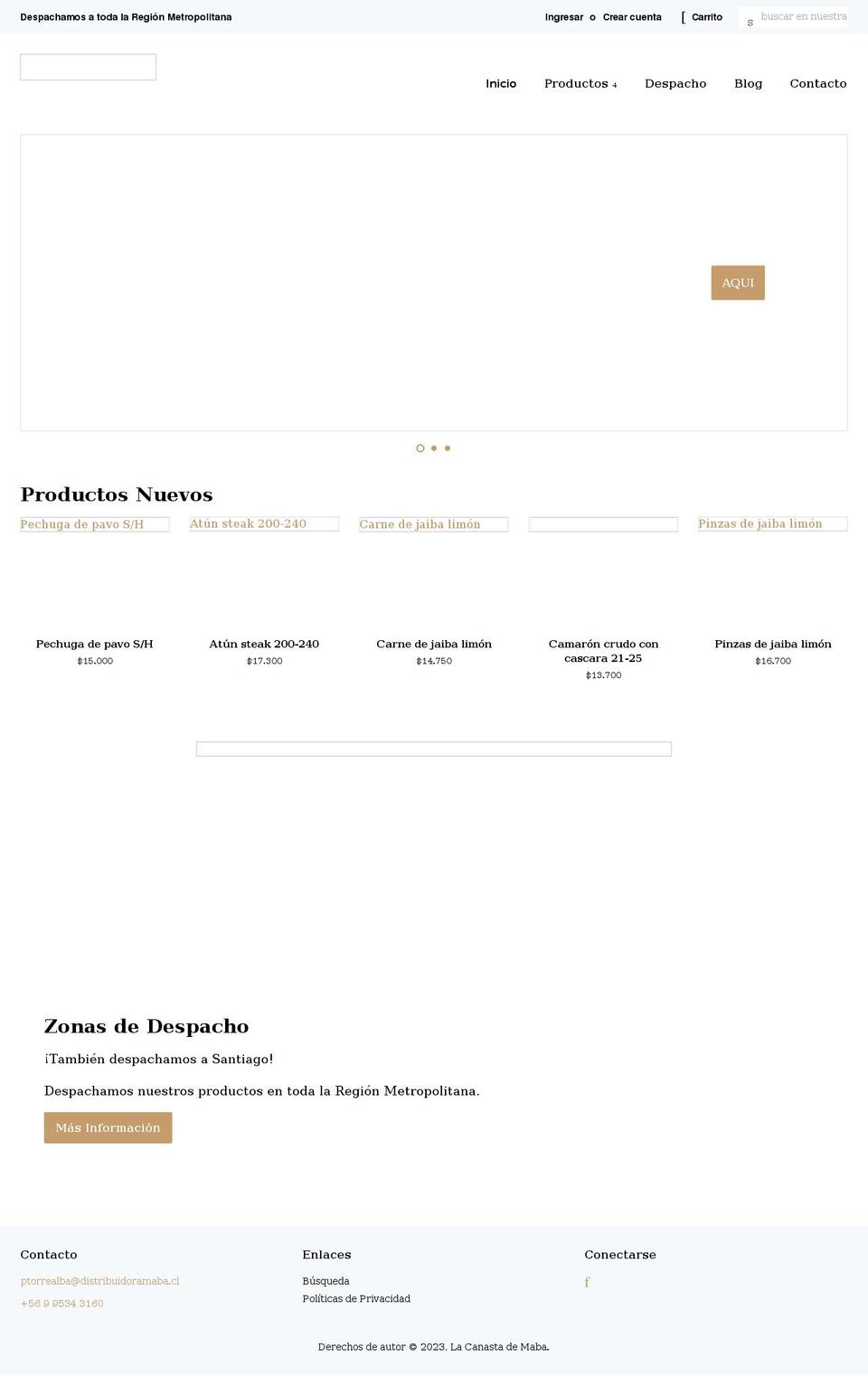 distribuidoramaba.cl shopify website screenshot