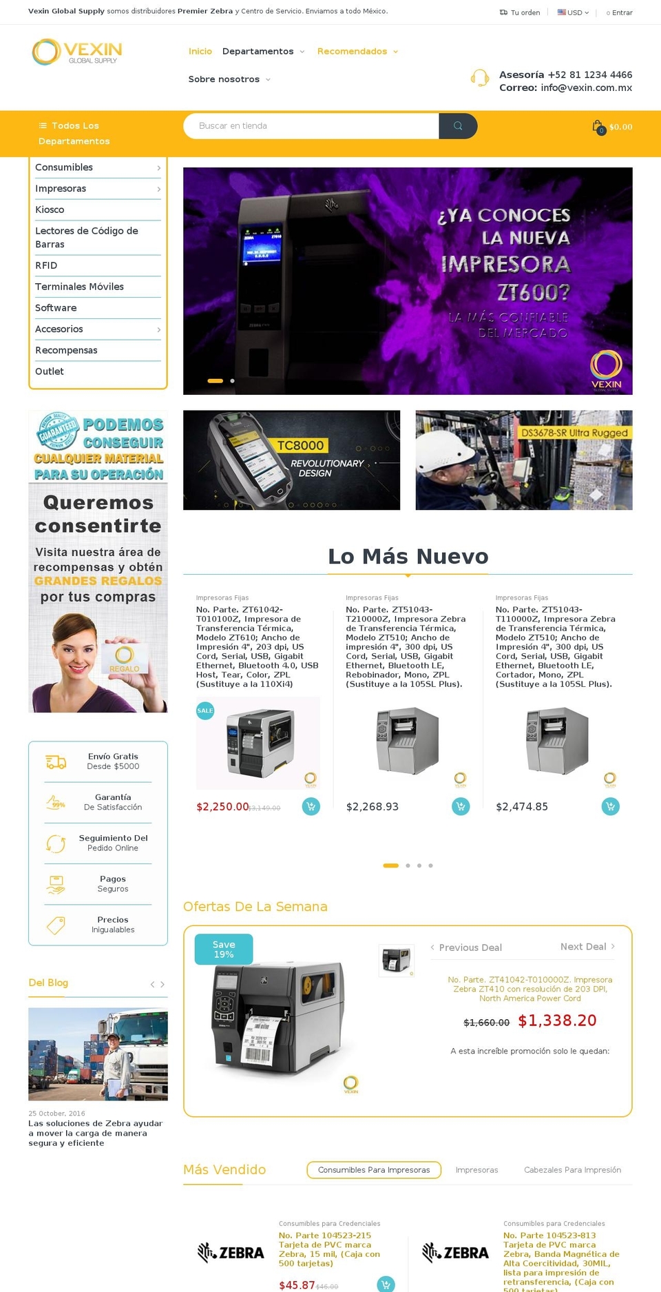 distribuidorzebra.com — Shopify storefront screenshot