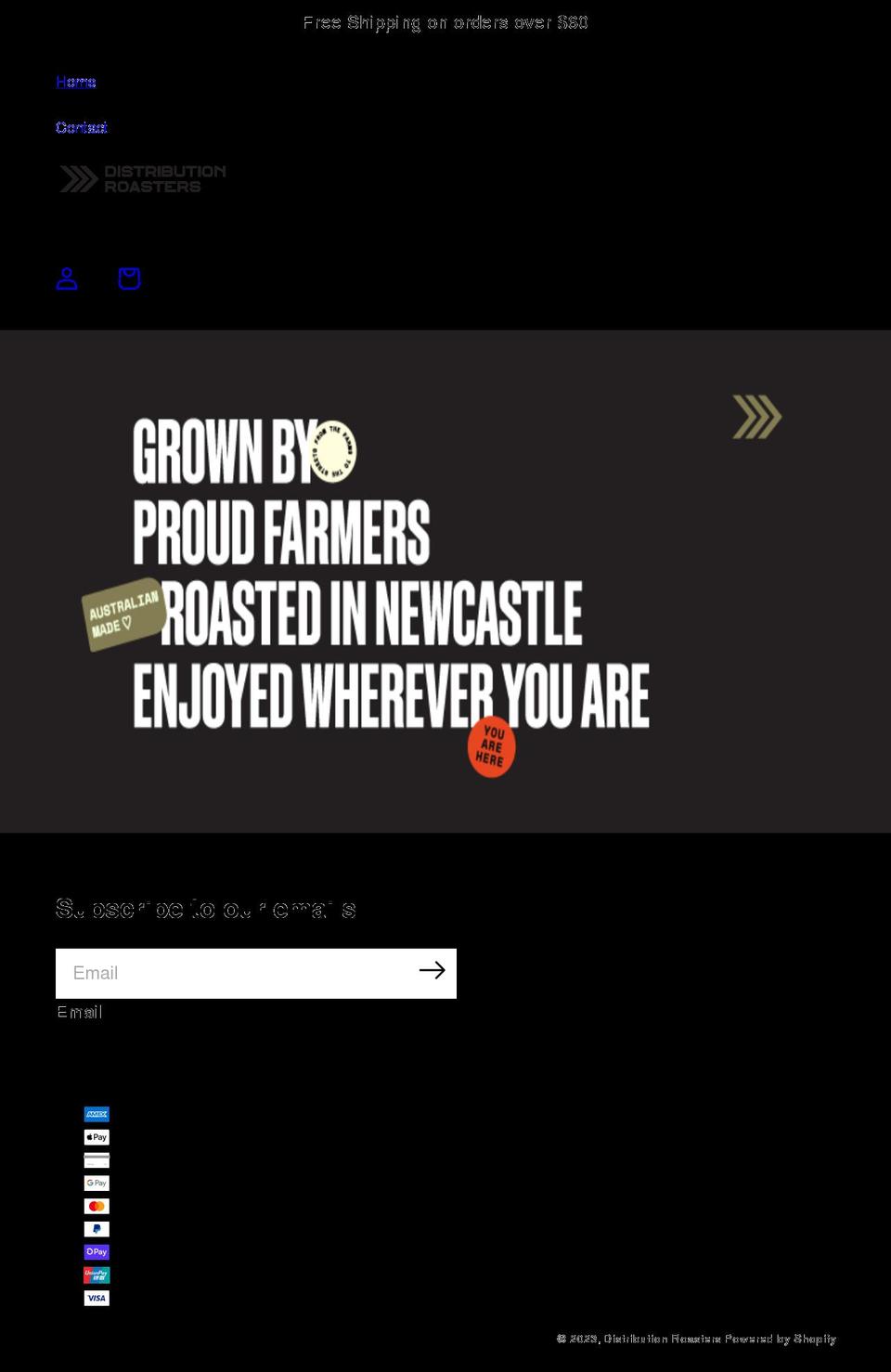 distributioncoffee.com shopify website screenshot