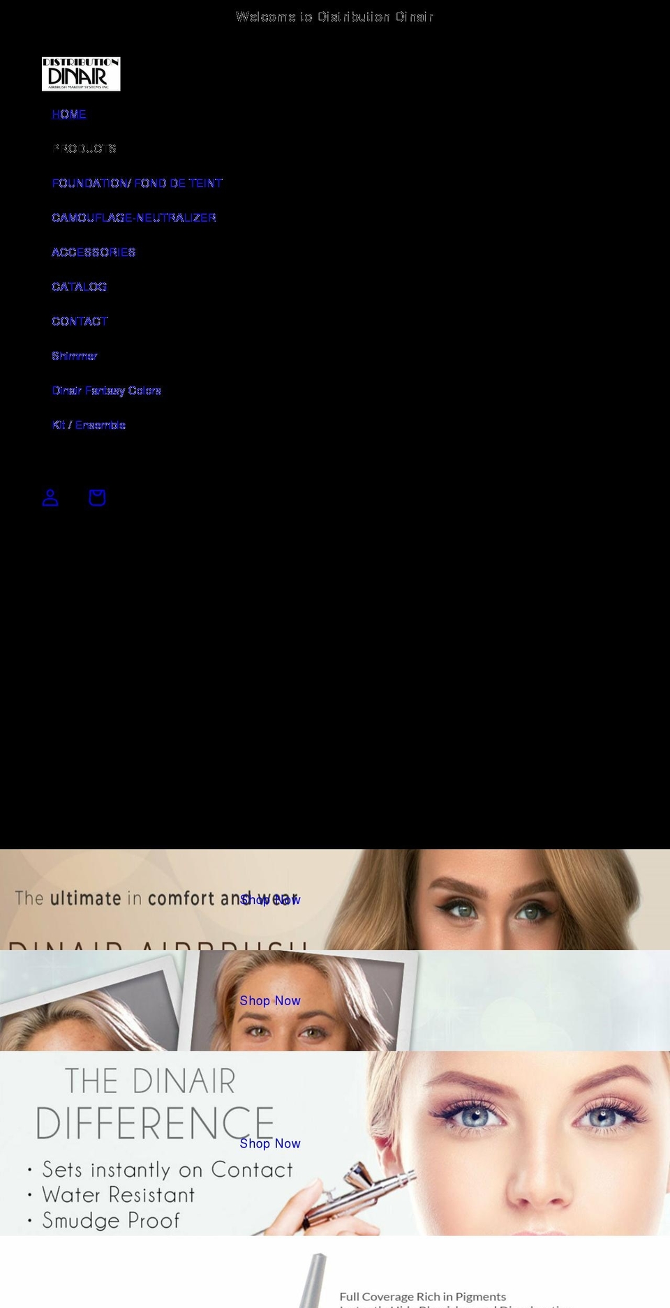 distributiondinair.com shopify website screenshot