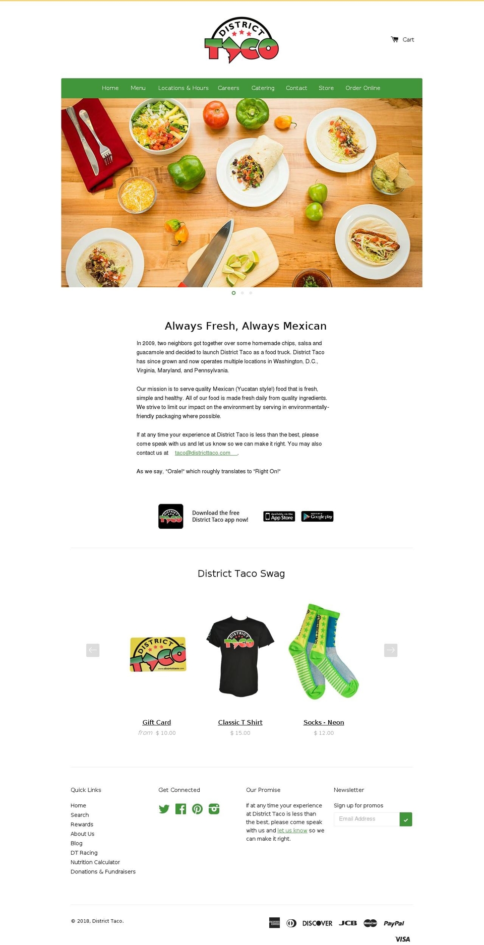 district-taco.com — Shopify storefront screenshot