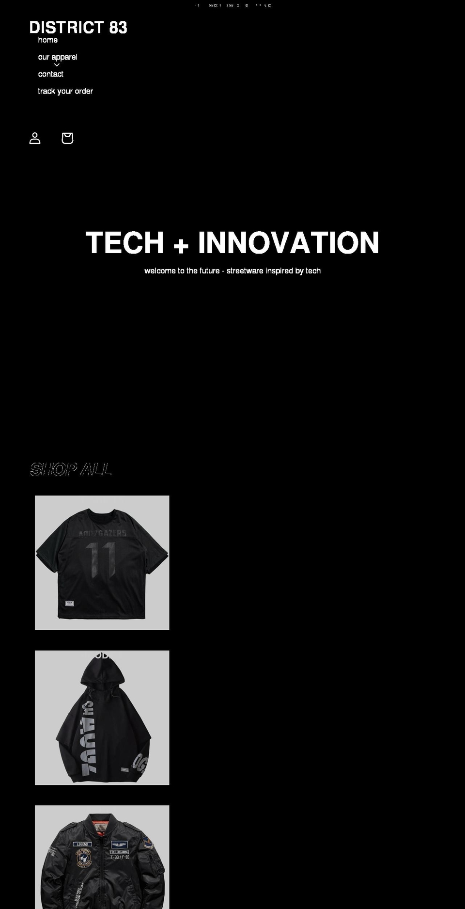 district83.com shopify website screenshot