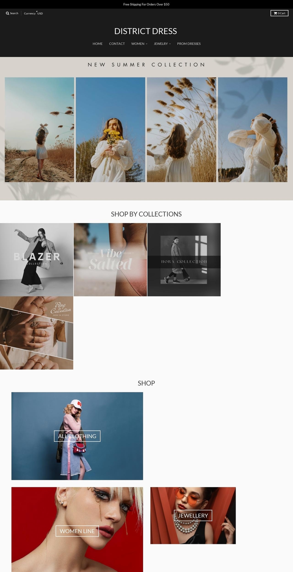 districtdress.com shopify website screenshot