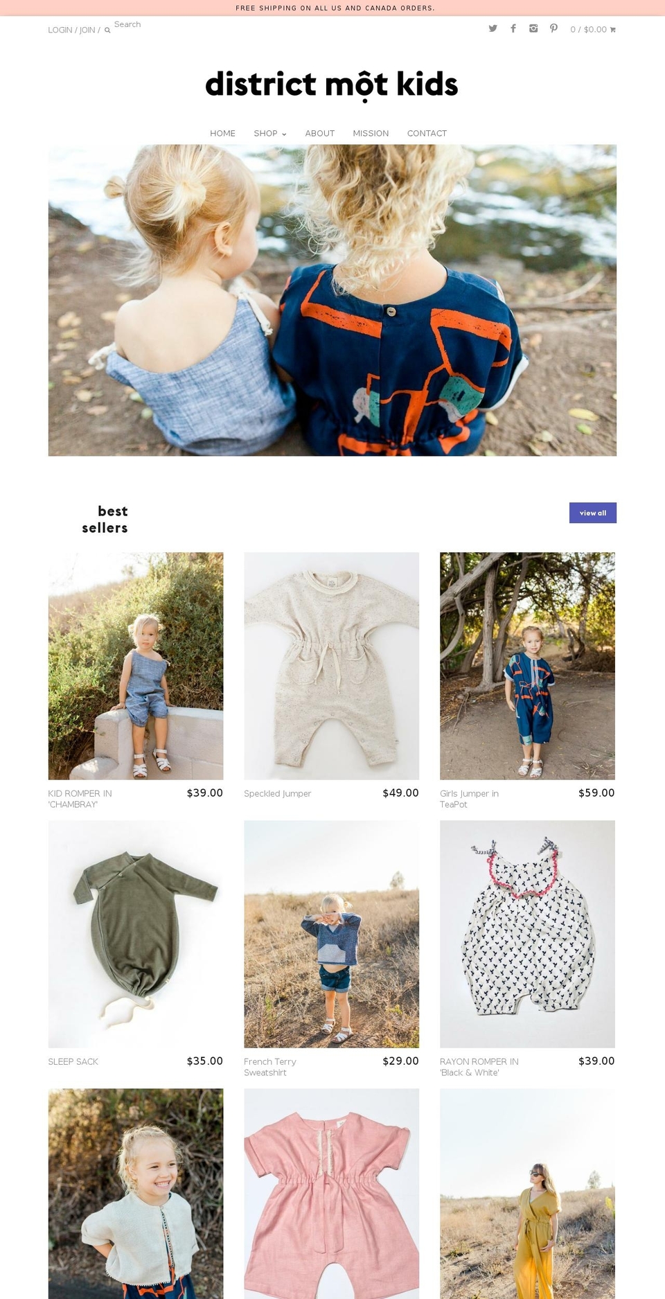 districtmotkid.com — Shopify storefront screenshot