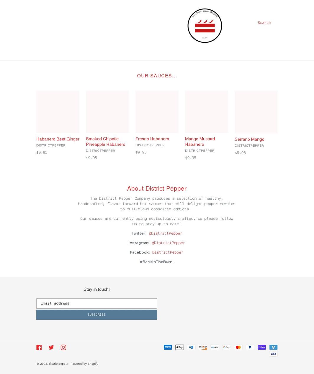 districtpepper.com shopify website screenshot