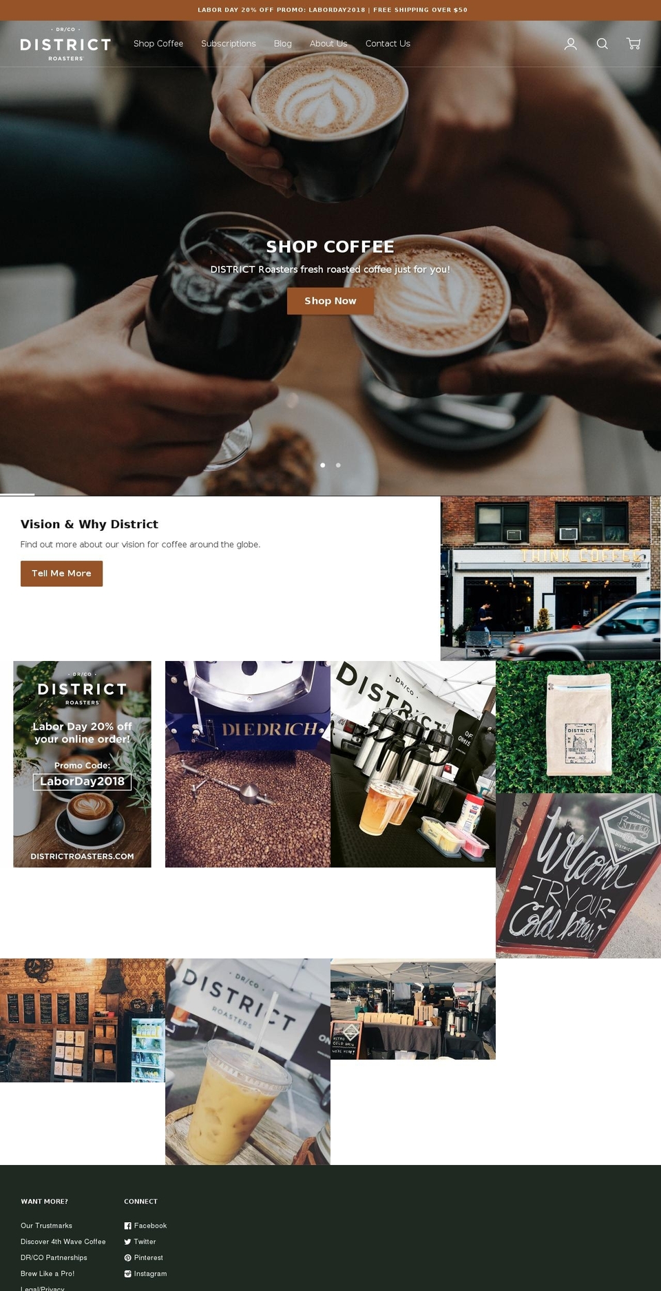 districtroaster.org shopify website screenshot