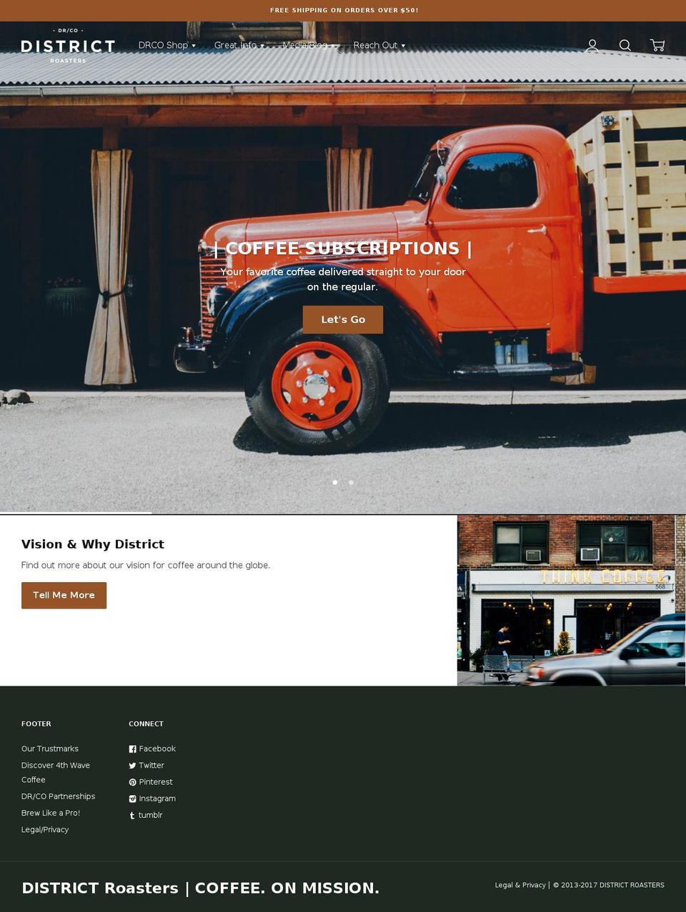 Ira Shopify theme site example districtroasters.org