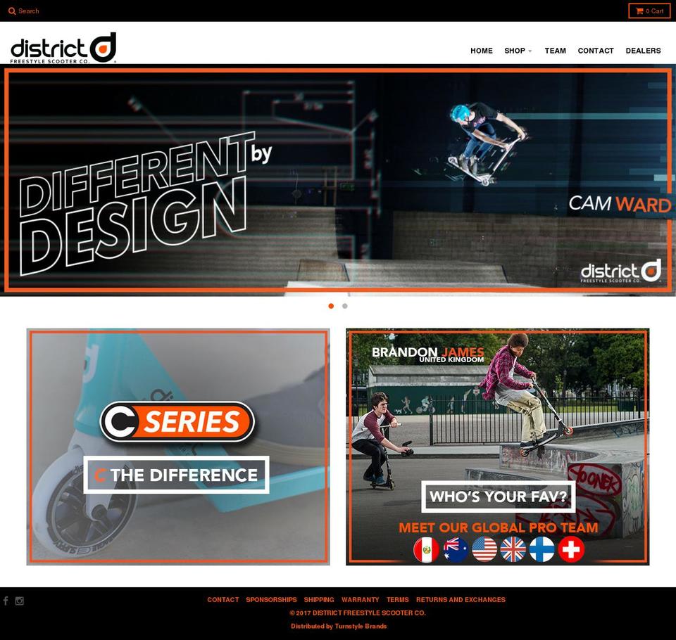districtscootersusa.com shopify website screenshot