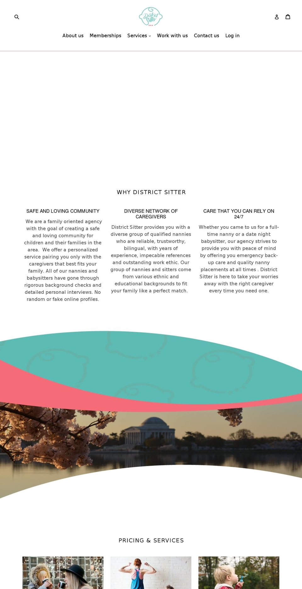 districtsitter.com shopify website screenshot