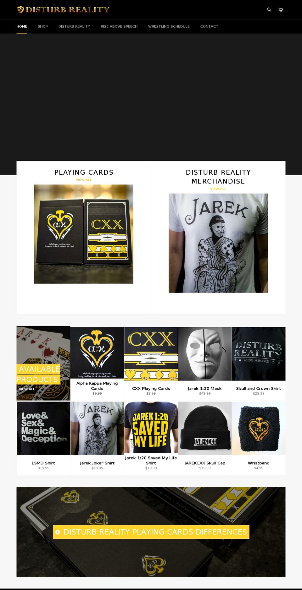 disturbreality.com shopify website screenshot