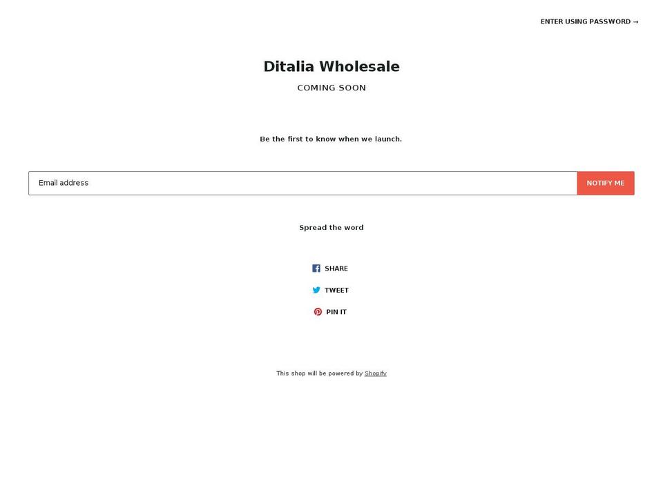 ditalia-wholesale.com — Shopify storefront screenshot