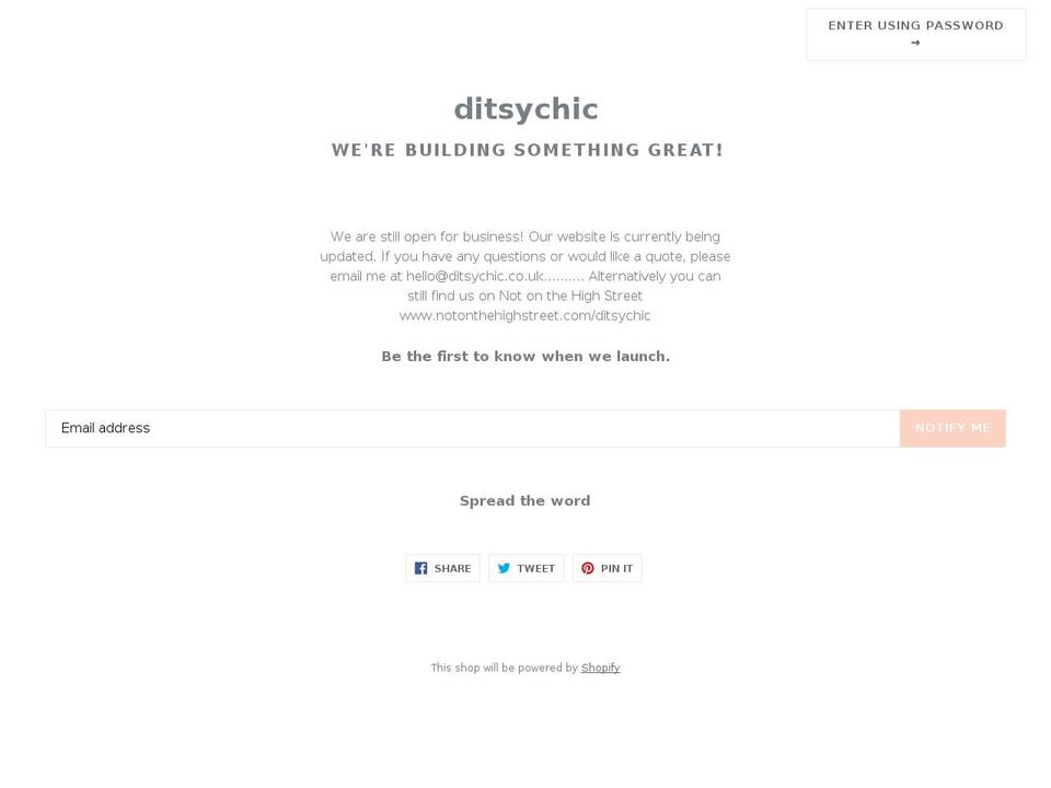 ditsychic.com shopify website screenshot