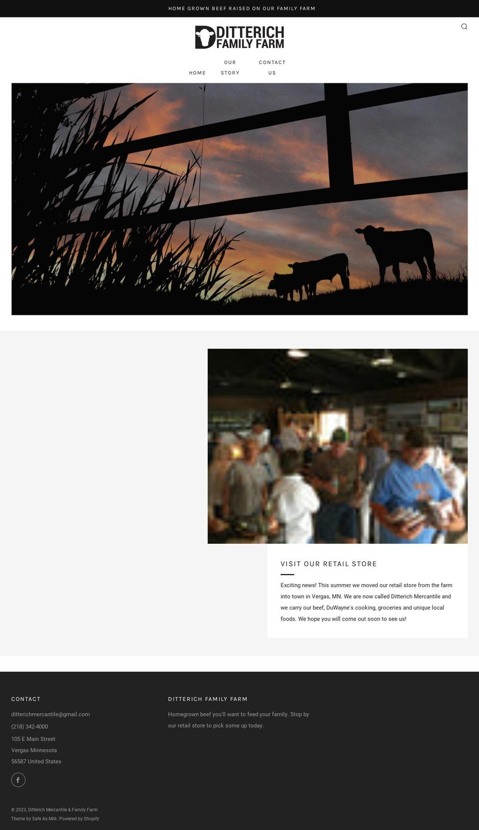 ditterichfamilyfarm.com shopify website screenshot