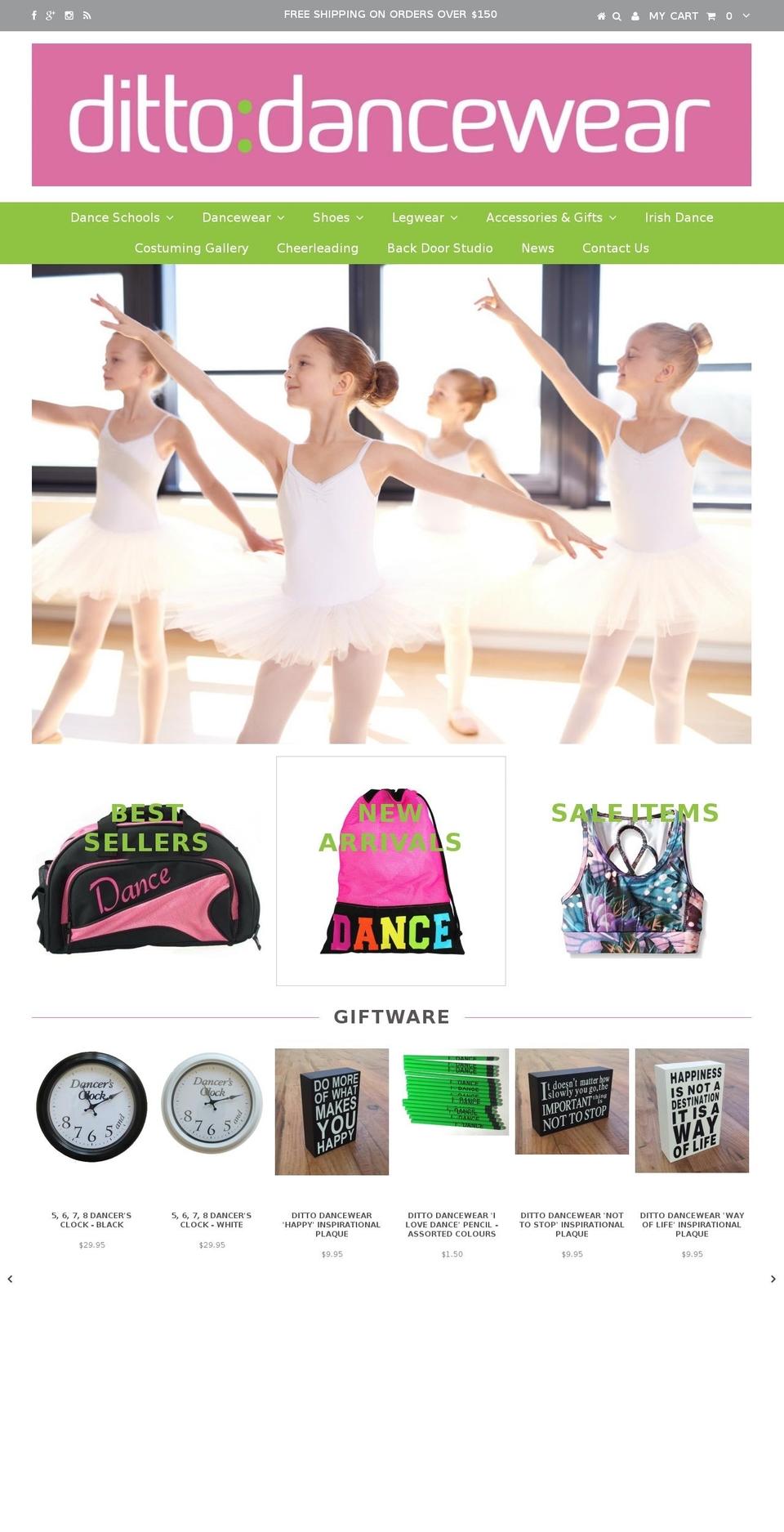 dittodancewear.com.au shopify website screenshot