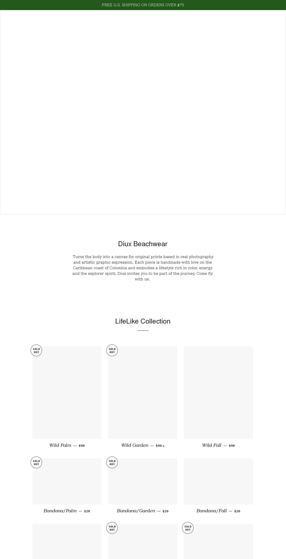diuxshop.com shopify website screenshot