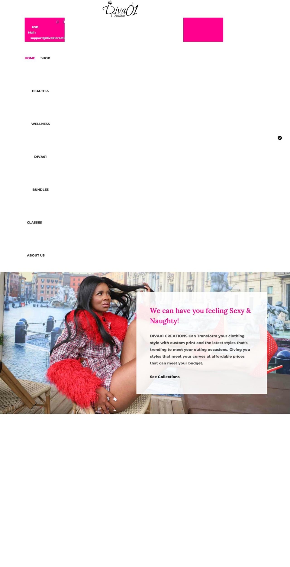 diva01creations.com shopify website screenshot