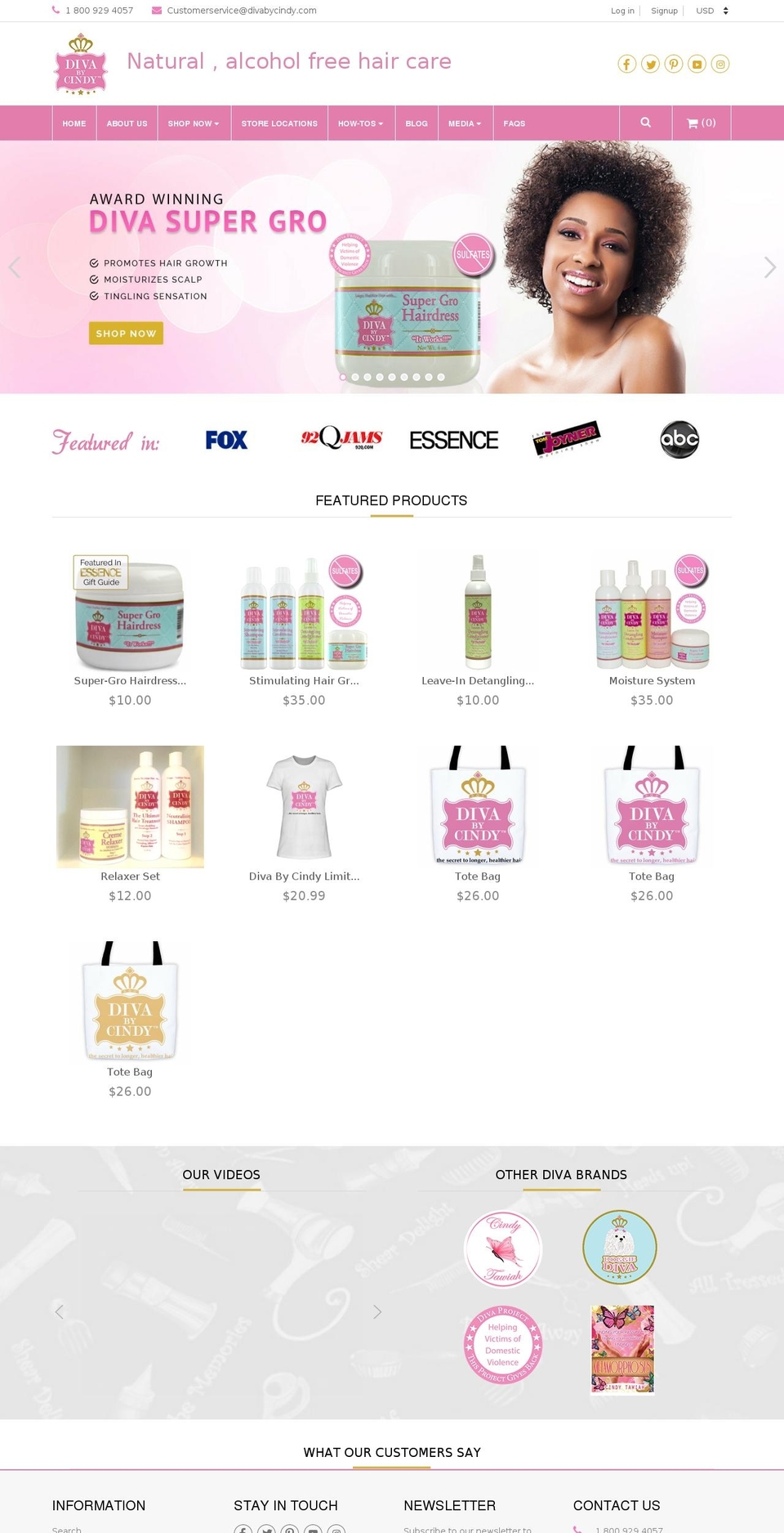 divabycindy.com shopify website screenshot