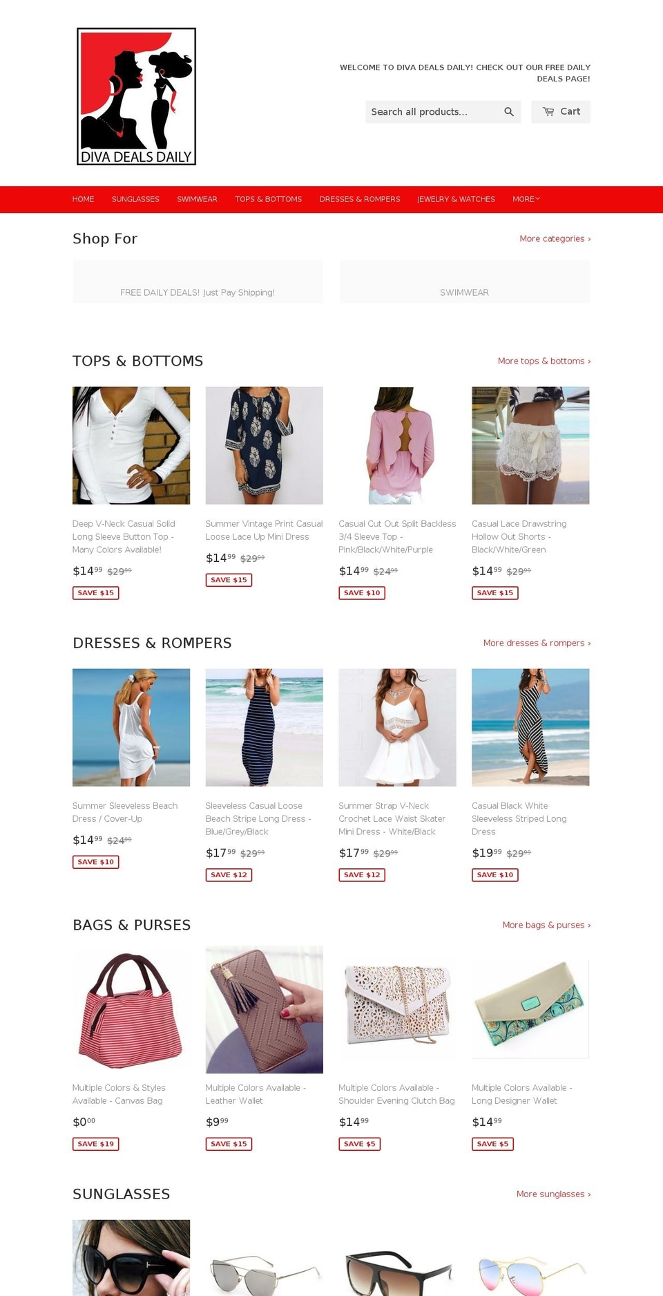 divadealsdaily.com — Shopify storefront screenshot