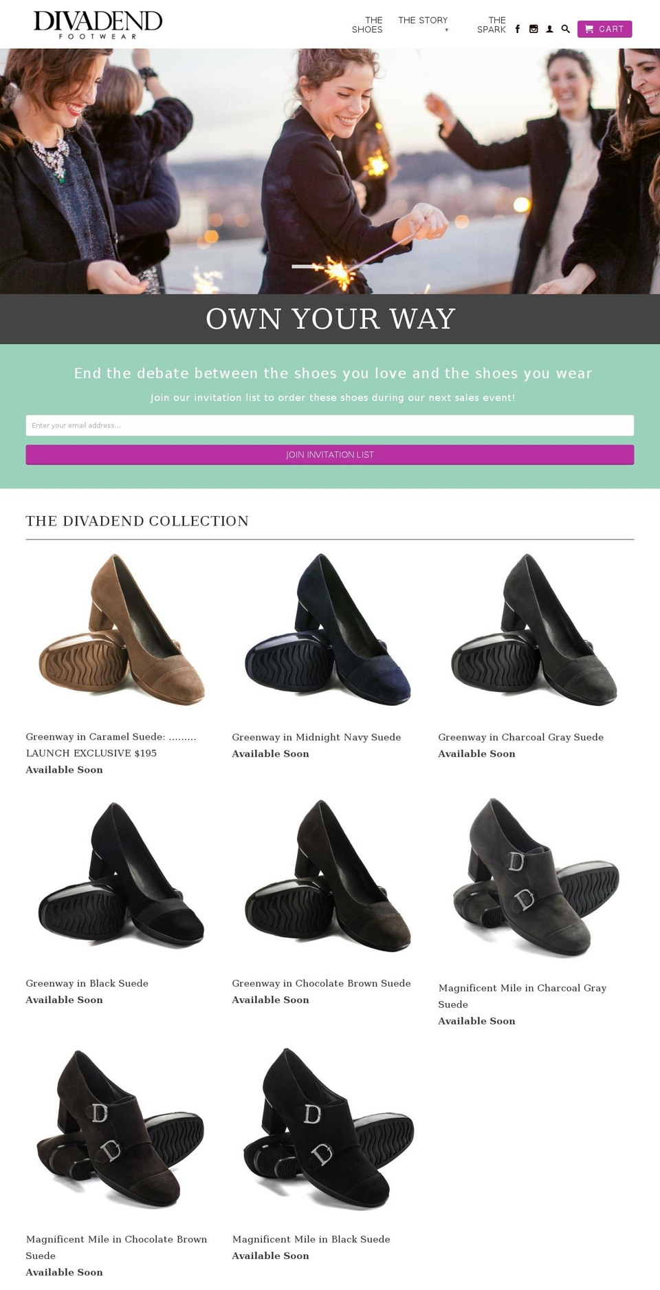 divadendfootwear.org shopify website screenshot