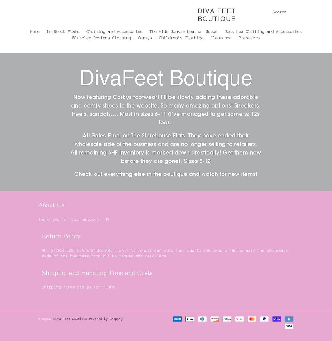 divafeetboutique.com shopify website screenshot