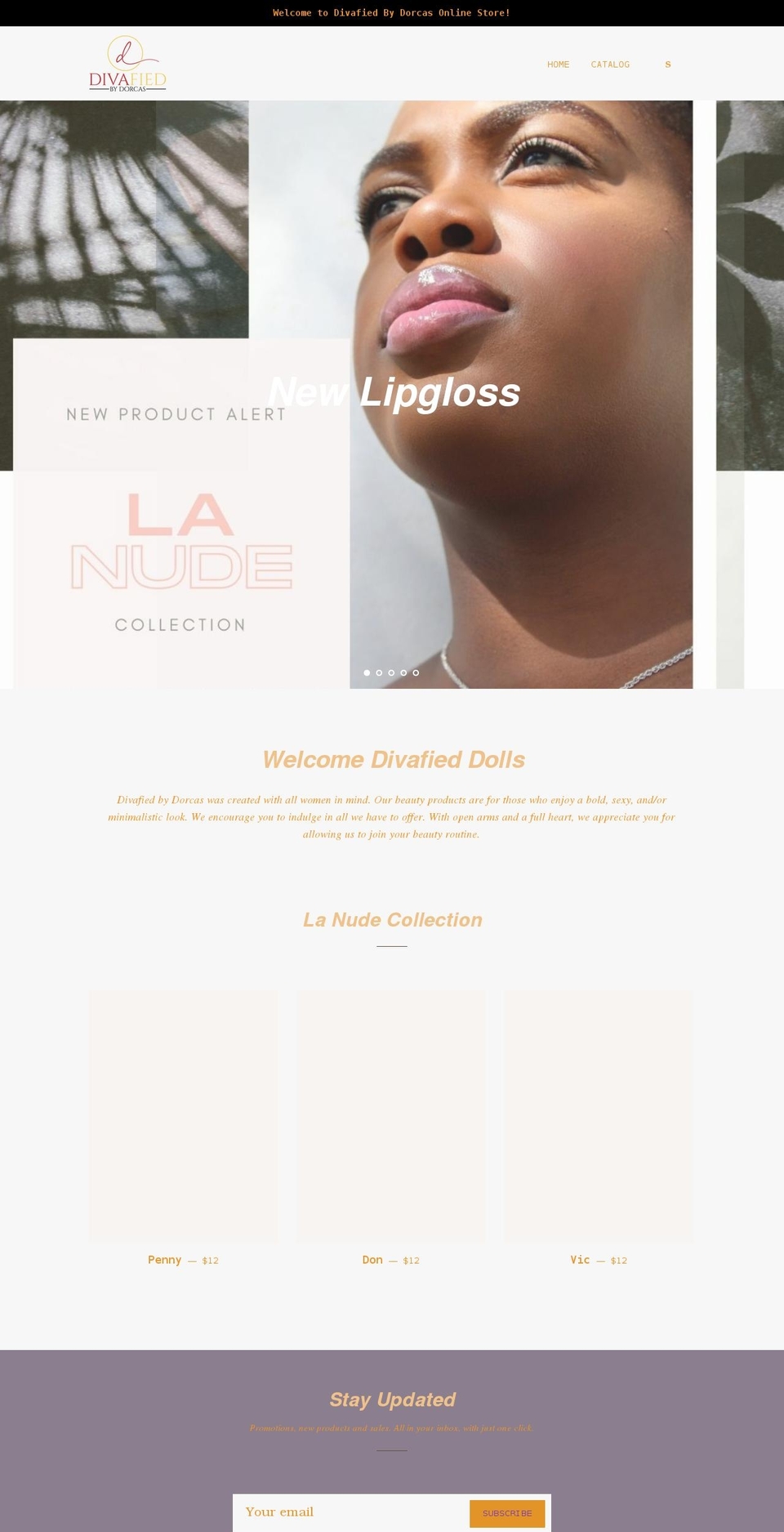 divafiedbydorcas.com shopify website screenshot