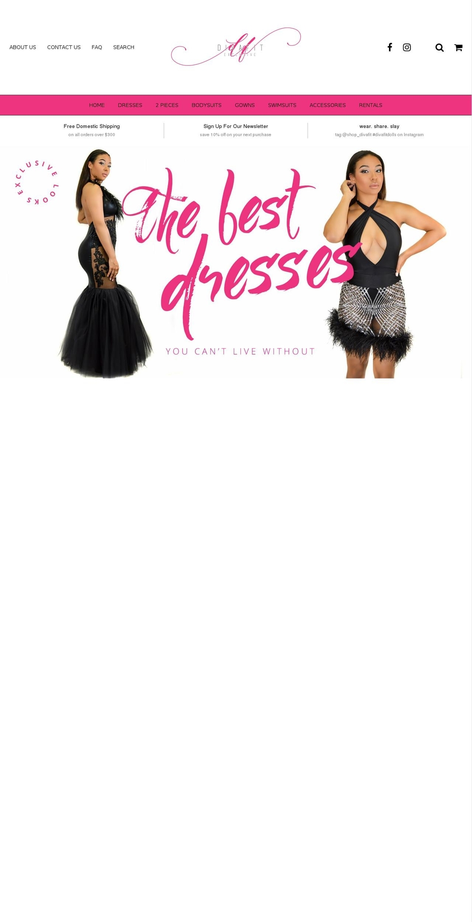 divafitboutique.net shopify website screenshot