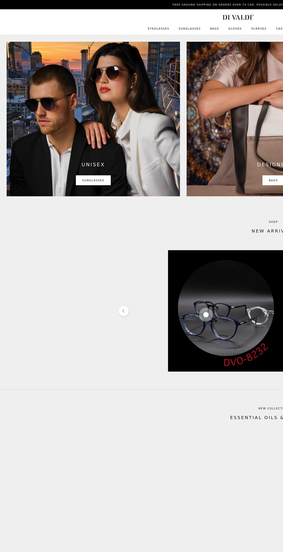 divaldi.com shopify website screenshot