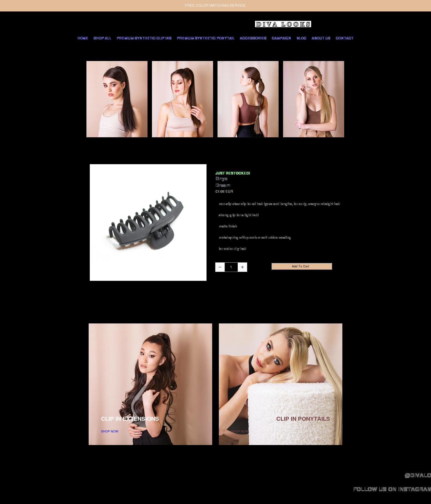 divalookshair.com shopify website screenshot