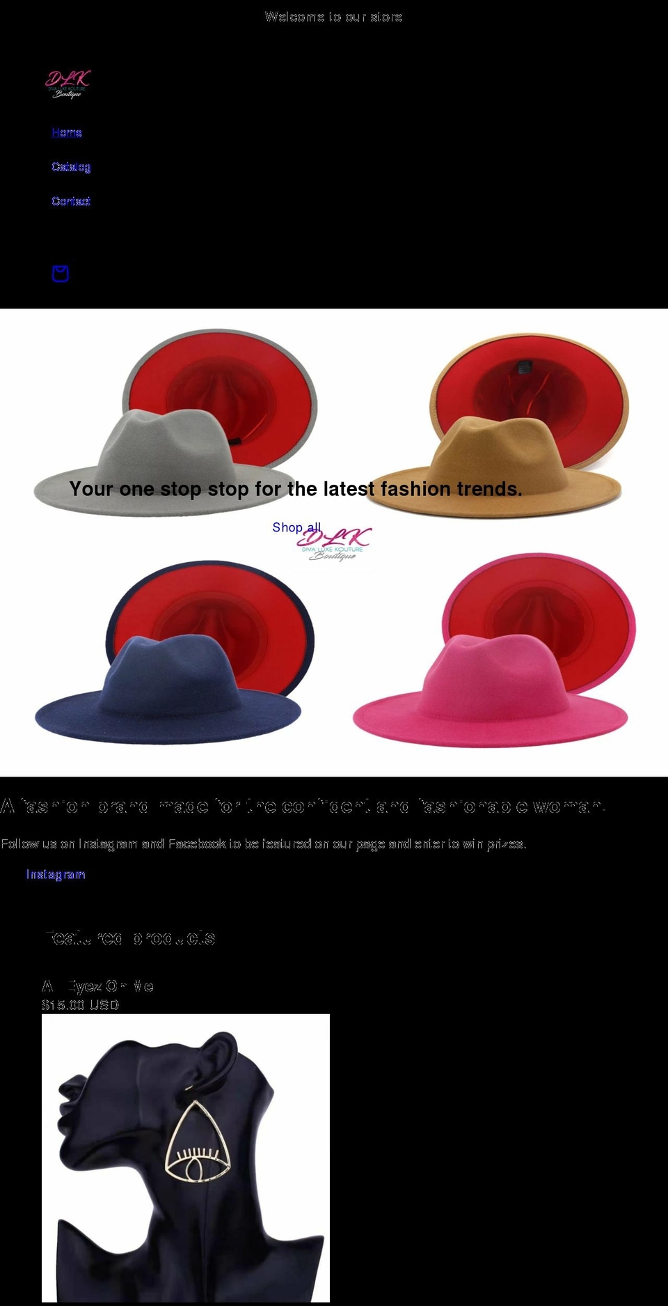 divaluxekouture.com shopify website screenshot