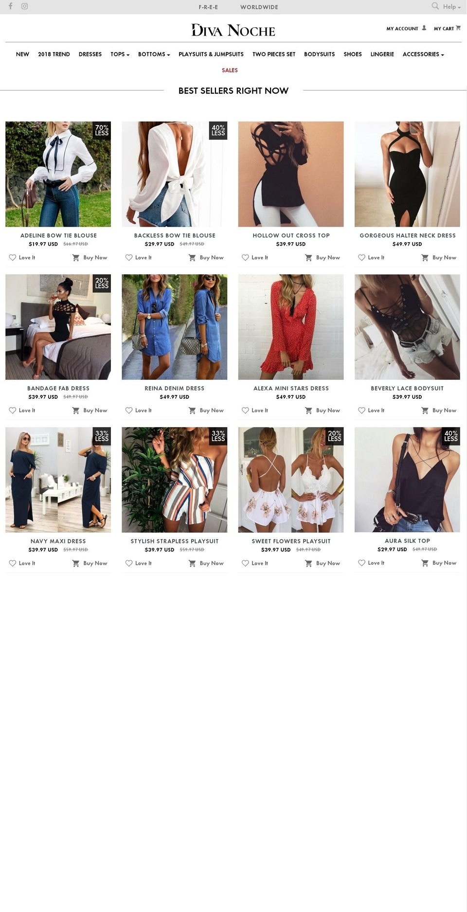 divanoche.com shopify website screenshot