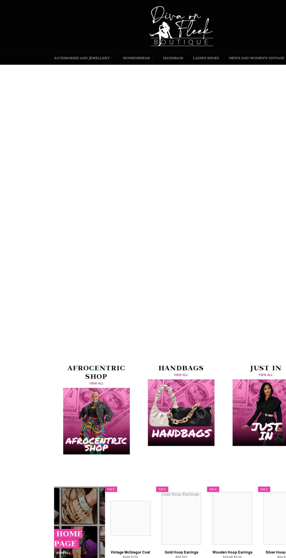 divaonfleekboutique.com shopify website screenshot