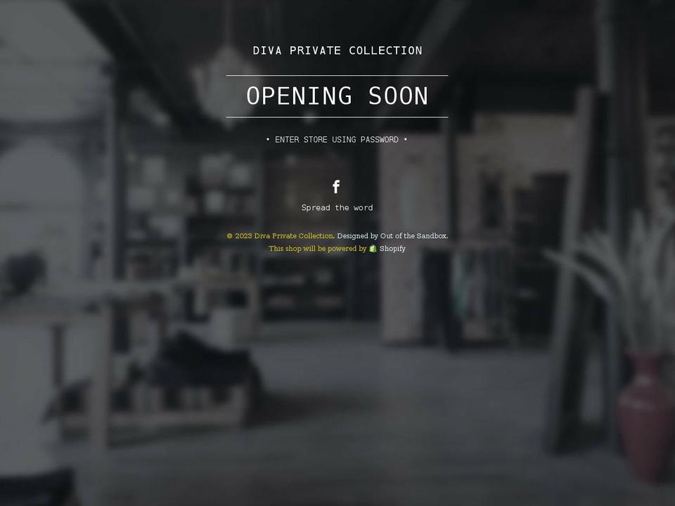 divaprivatecollection.com shopify website screenshot