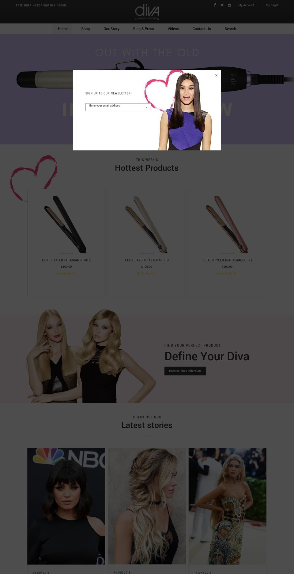 divaprofessional.com — Shopify storefront screenshot