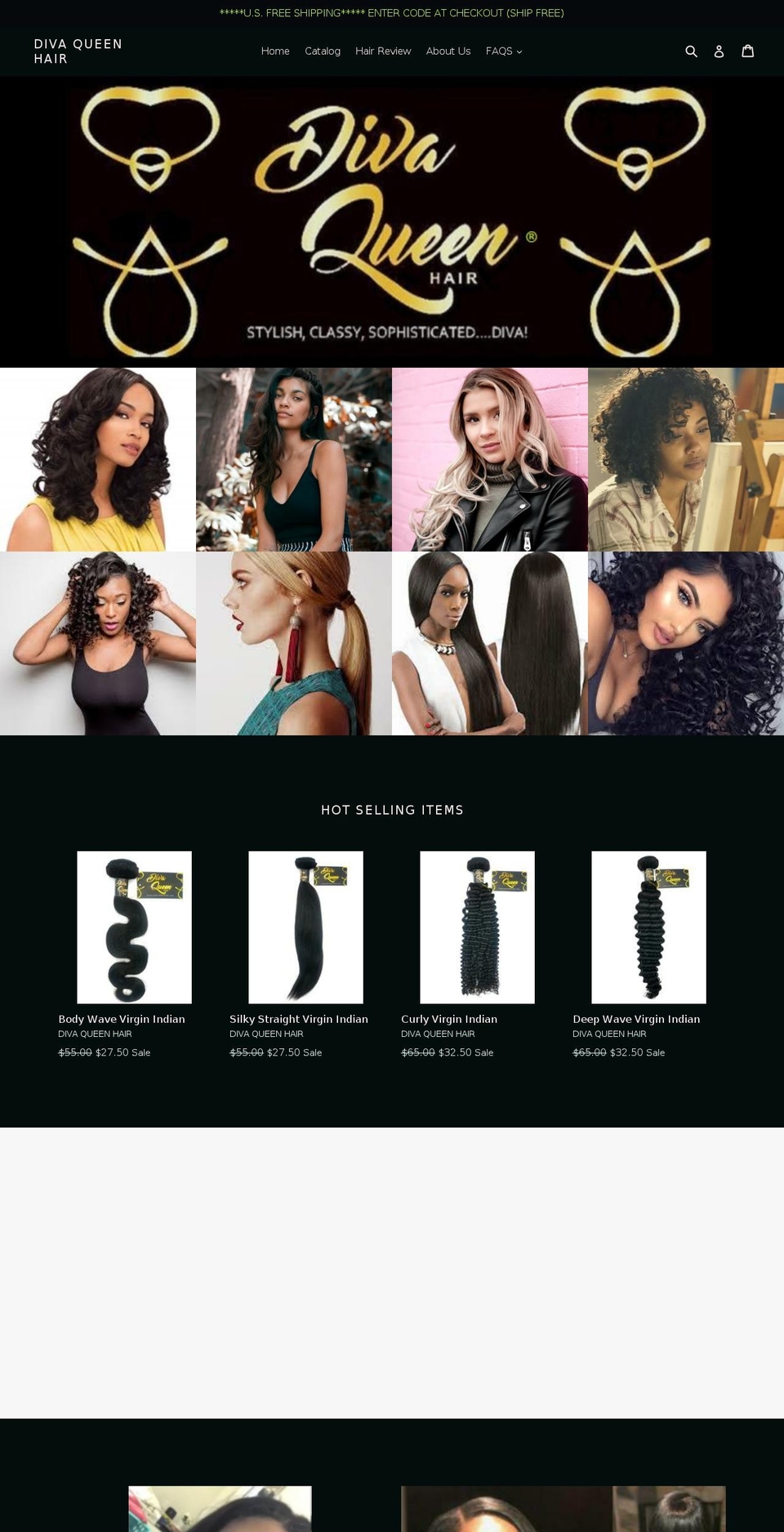 divaqueenhair.com — Shopify storefront screenshot