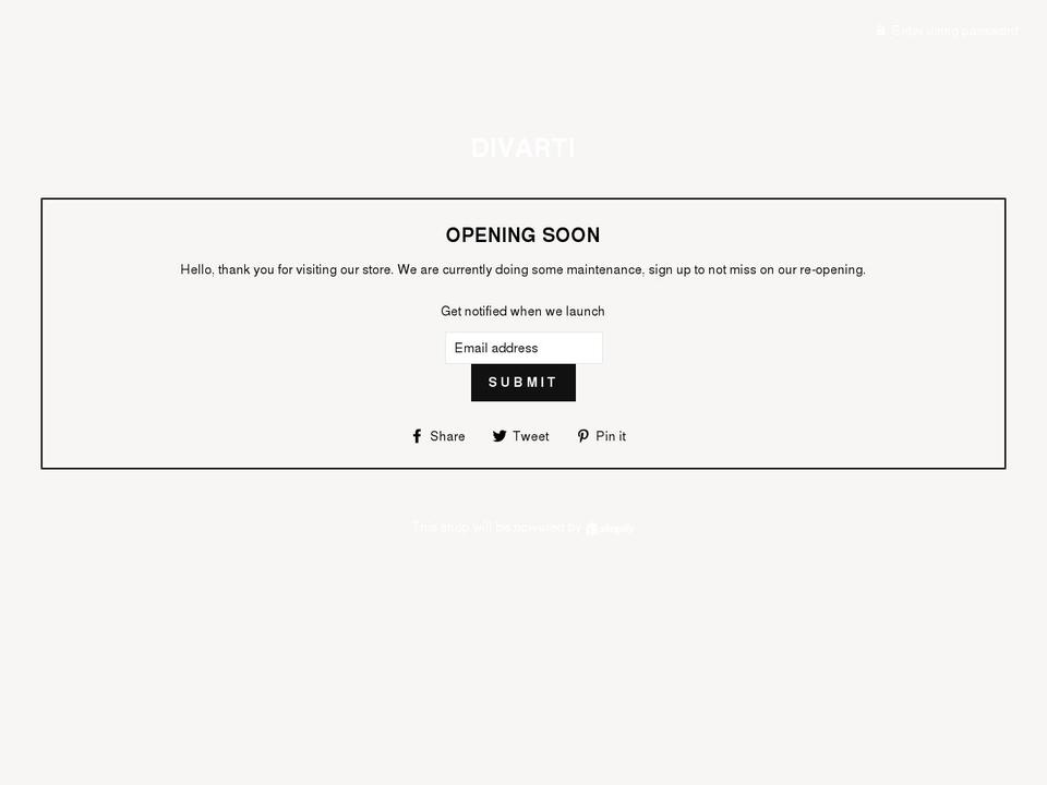 divarti.co.uk shopify website screenshot