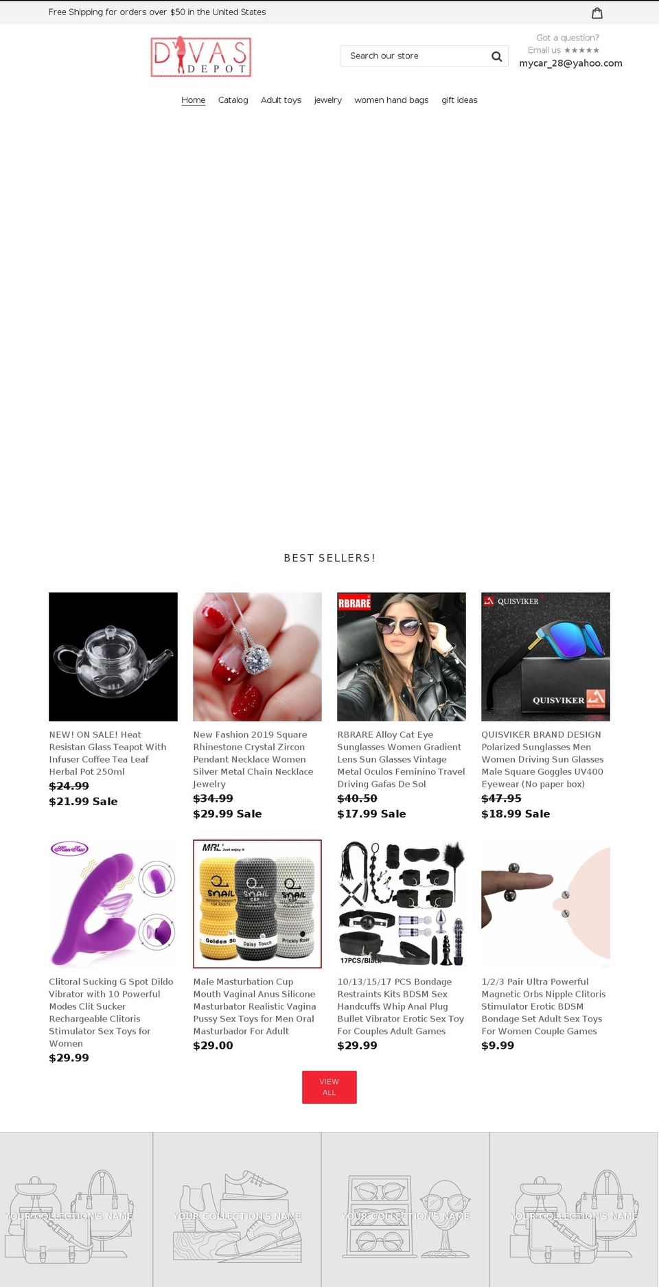 my-ecom-club-- Shopify theme site example divasdepot.com
