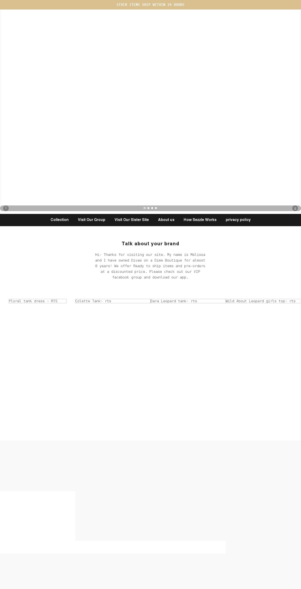 divasonadimeboutique-melissa.com shopify website screenshot