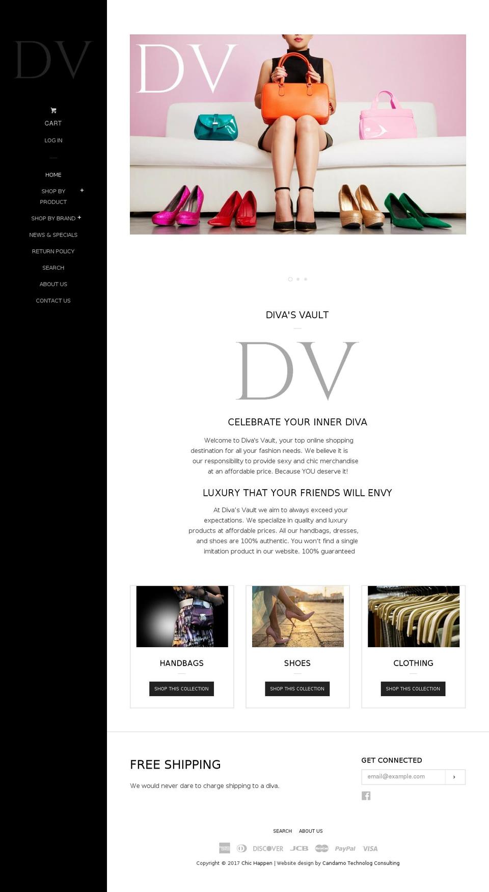 divasvault.com shopify website screenshot