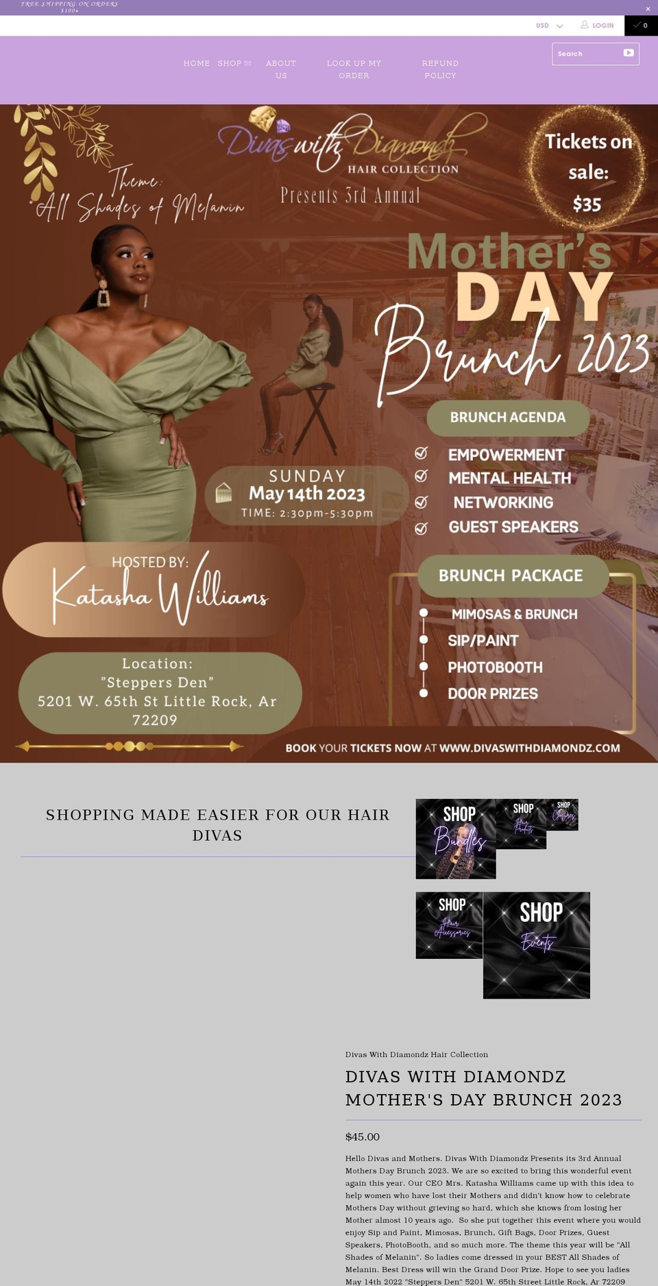 divaswithdiamondz.com shopify website screenshot