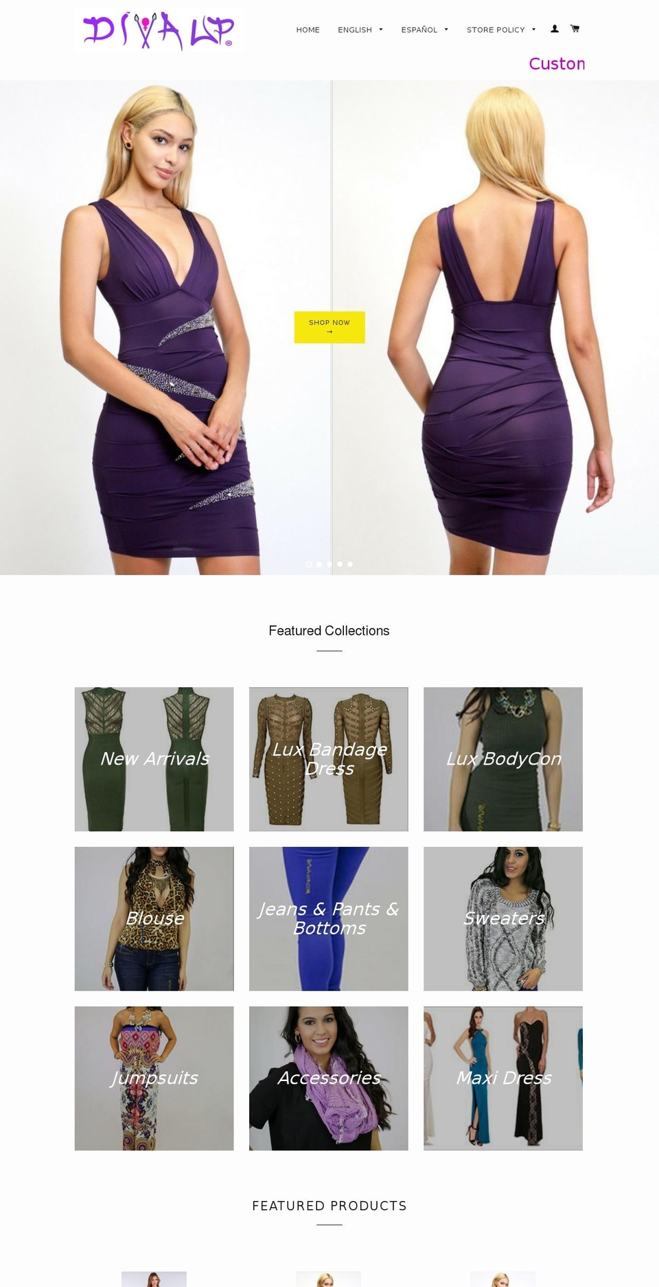 divaup.net shopify website screenshot