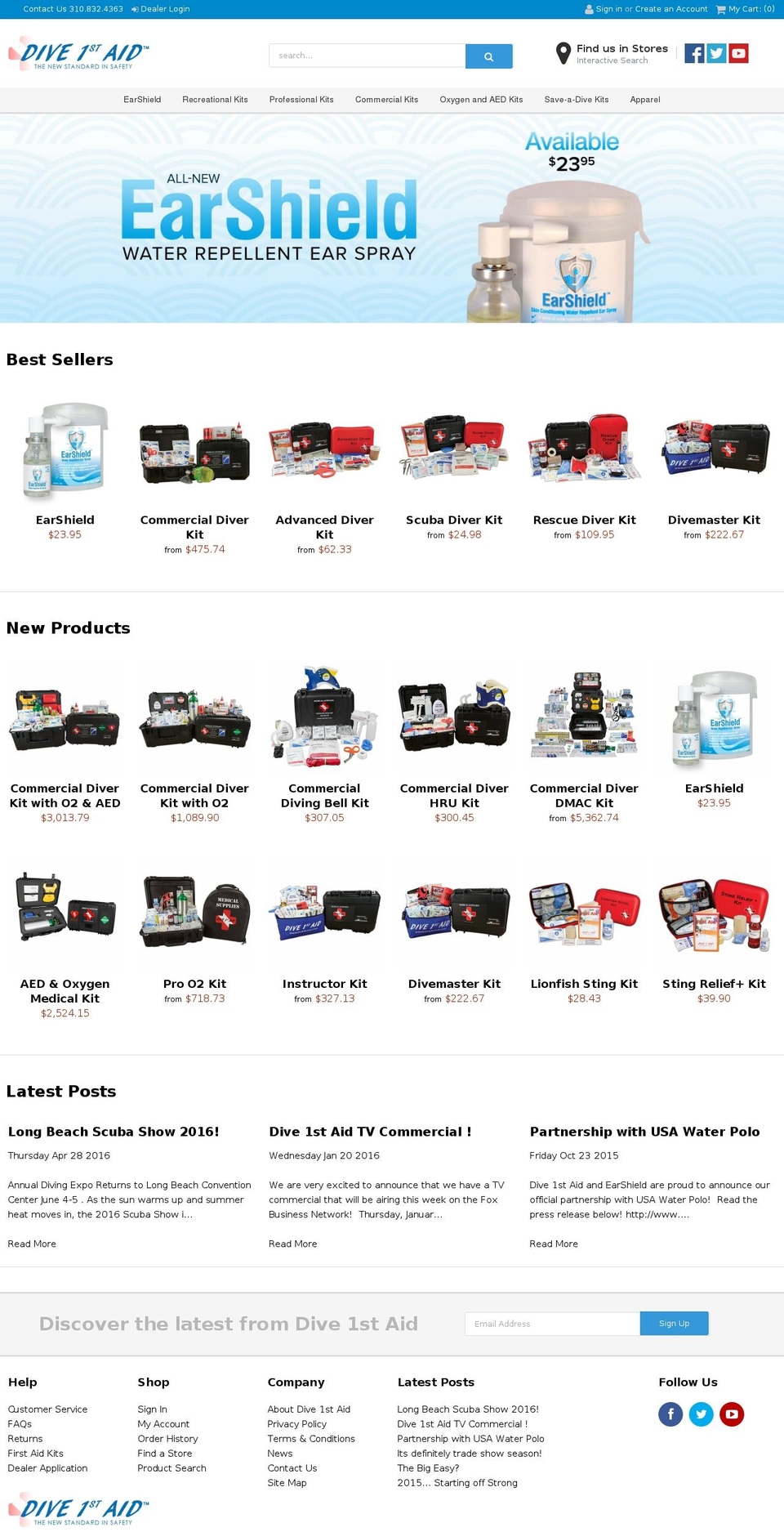 dive1staid.com shopify website screenshot