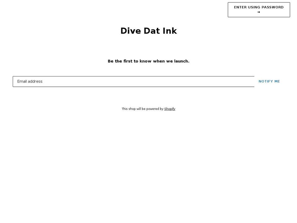 divedatink.com — Shopify storefront screenshot